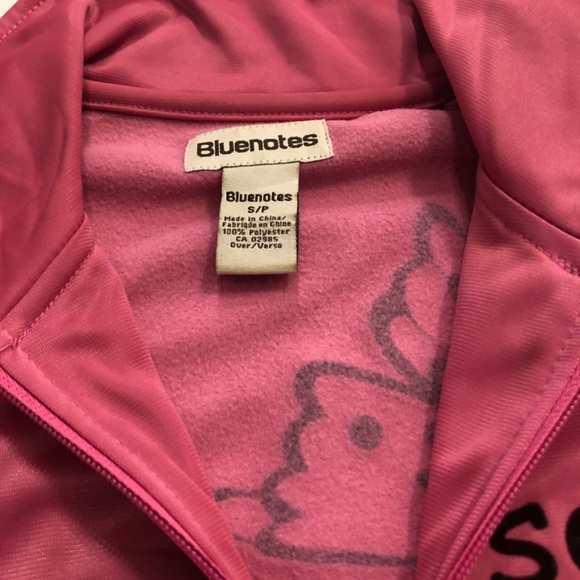 “Social Butterfly” pink & brown 90s zip up top (Bluenotes) - Picture 4 of 5